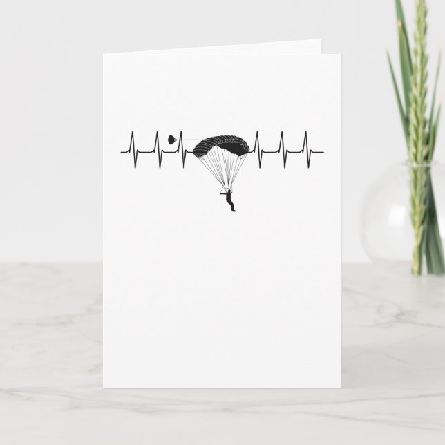 Carte Parachute Heartbeat Skydiving Sykdive Pulse (Devant)
