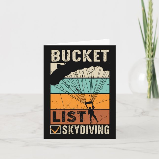 Carte Parachute Jump Skydiver Instructor Bucket Listes S (Devant)