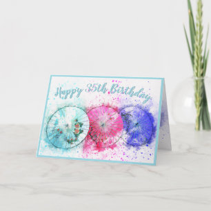 Carte Parapluies de boisson aquarelle tropicale 35e anni