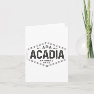Carte Parc national Acadia Chemise Arbre Vintage Hexagon