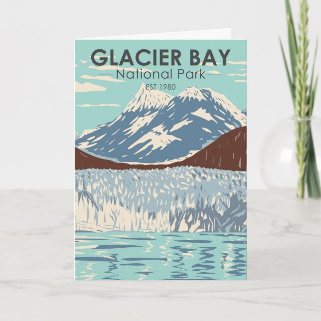 Carte Parc national de Glacier Bay Alaska Vintage (Devant)