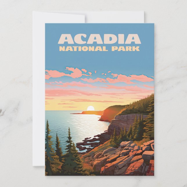 Carte Parc national de l'Acadie Côte du Maine Rétro (Devant)