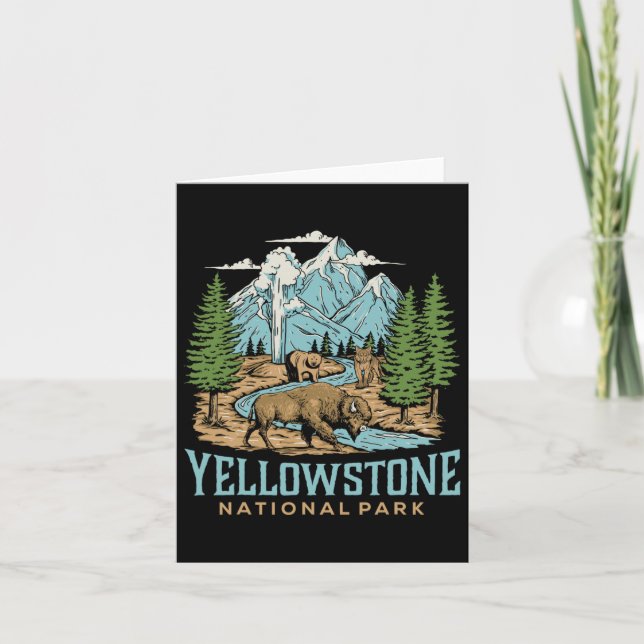 Carte Parc national de Yellowstone ours bison loup Vinta (Devant)