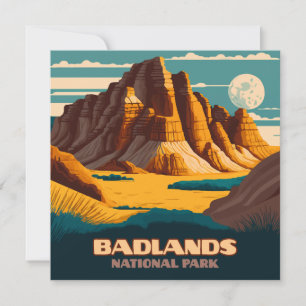 Carte Parc national des Badlands Rétro