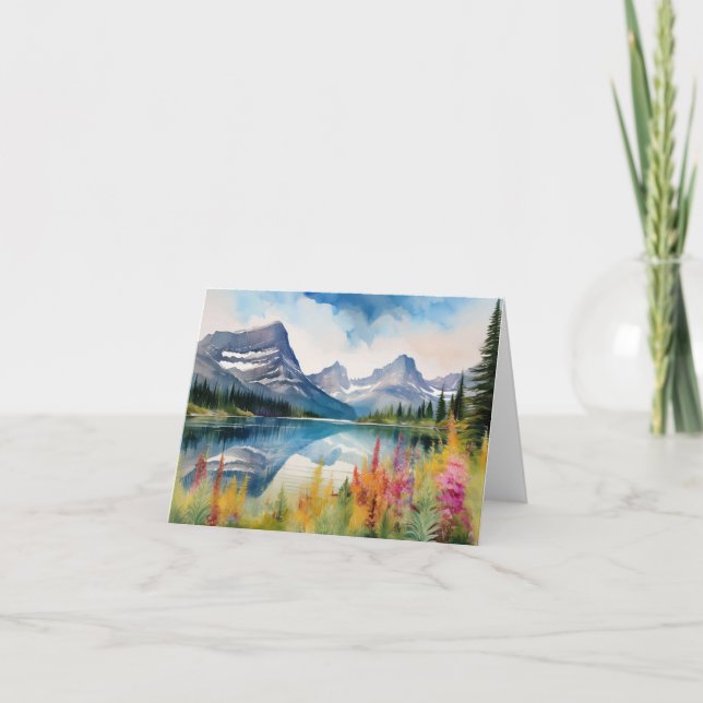 Carte Parc national du Glacier Montana Aquarelle (Devant)