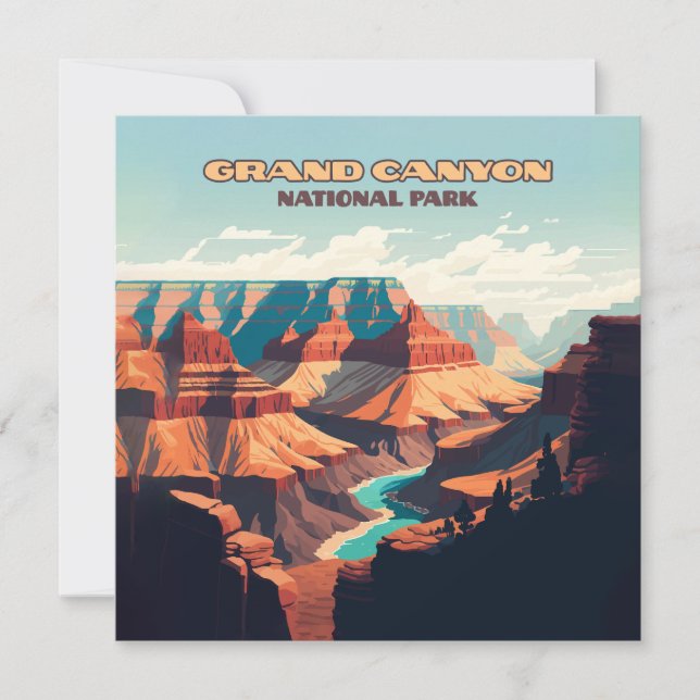 Carte Parc national du Grand Canyon Arizona Retro (Devant)