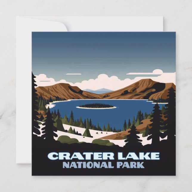 Carte Parc national du lac Crater Oregon Neige (Devant)