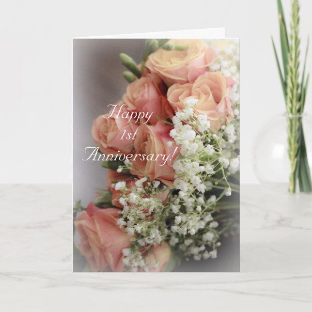 Carte Parce que.... 1er anniversaire Floral Design (Devant)