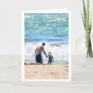 Carte Parent et enfant à la plage