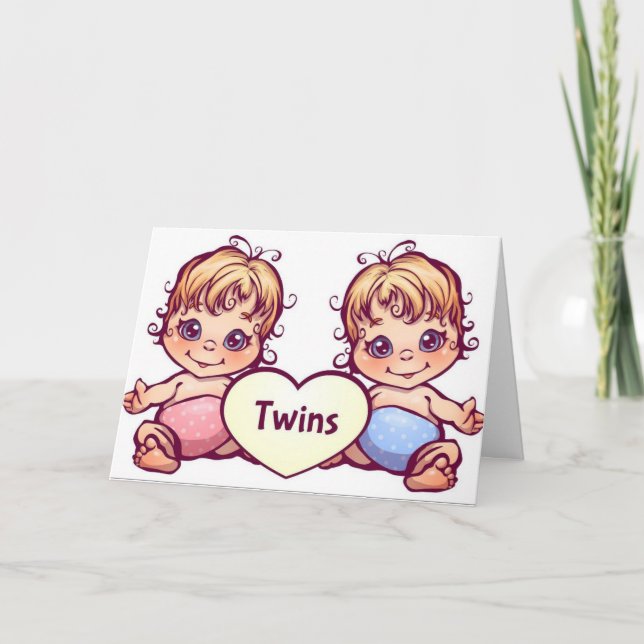 CARTE PARENTS DE TWIN GARÇON/TWIN GIRL FÉLICITATIONS (Devant)