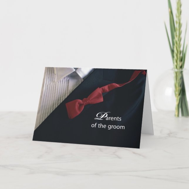Carte Parents du Merci de la chambre avec Cravate rouge (Devant)
