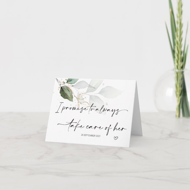 Carte Parents en droit Gift Groom Prendre soin de son Ma (Devant)