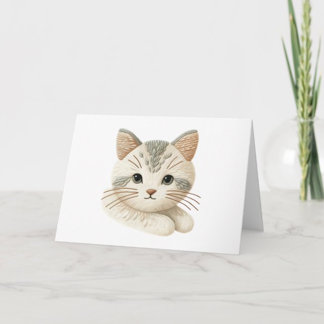 Carte Parfait pour les Amoureux de les chats mignon brod (Devant)
