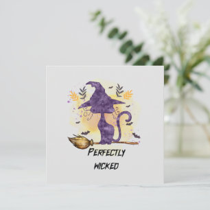 Carte Parfaitement Malin - Violet Chat Sorcière Silhouet