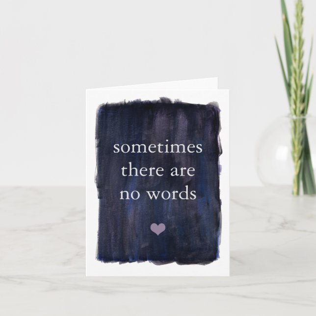 Carte Parfois Il n'y a pas de mots Sympathy Bereavemen (Devant)