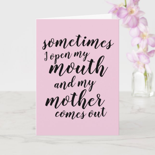 Carte Parfois, j'ouvre la bouche et ma mère sort (Orchidée)