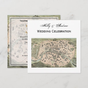 Carte Paris antique, do-it-yourself BG SQ Mariage
