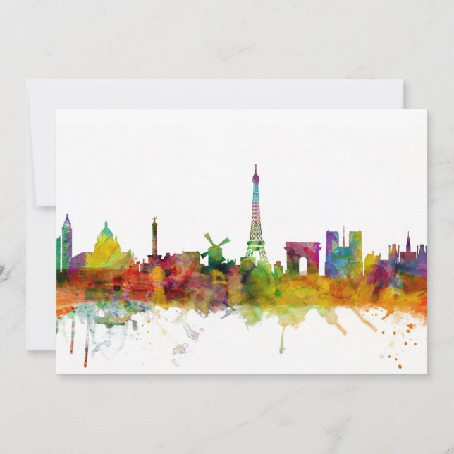 Carte Paris France Skyline (Devant)