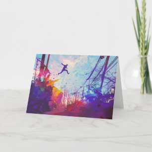 Carte Parkour Urban Free Running Greeting Card - Blank