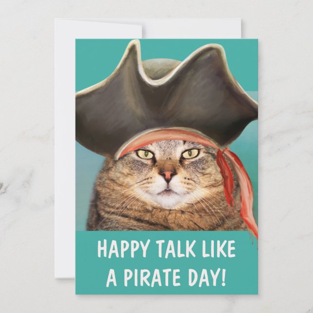 Carte Parlez Comme Un Chat Drôle De Pirate (Devant)