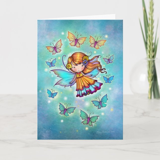 Carte Parmi les papillons Sweet Fairy par Molly Harrison (Devant)