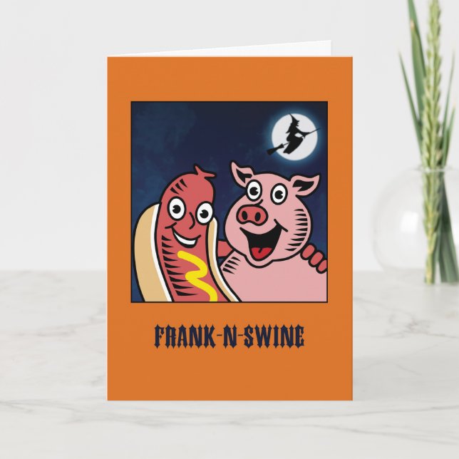 Carte Parodie Halloween drôle de Frankenstein (Devant)