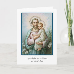 Carte Parrain catholique Saint Joseph Journee des Peres 