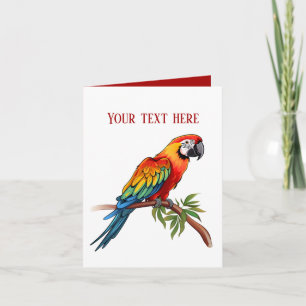 Carte Parrot tropical mignon ajouter du texte n'importe 