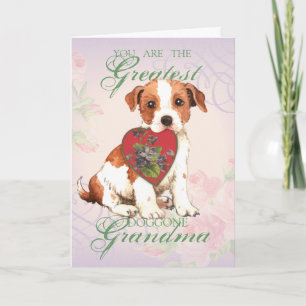 Carte Parson Russell Grand-mère du coeur