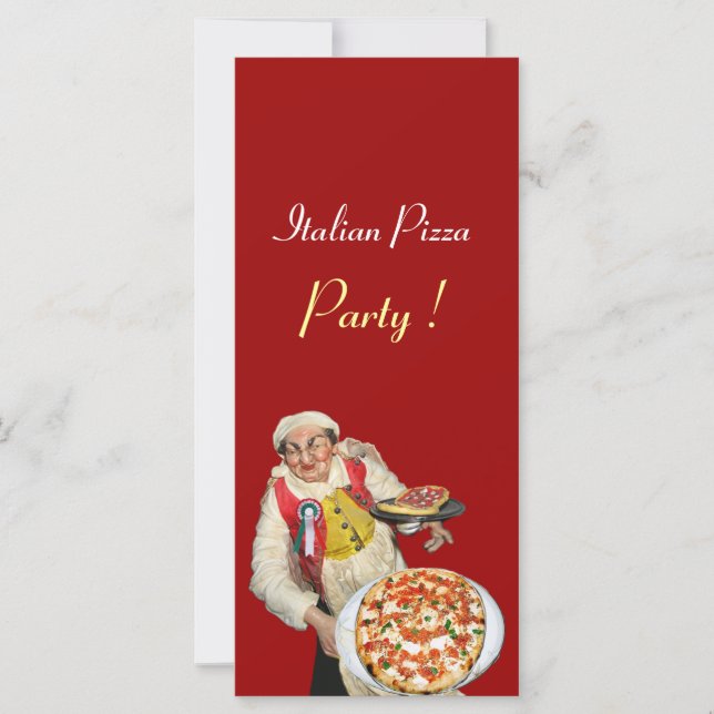 Carte PARTI PIZZA ITALIEN, PIZERIA, rouge, noir (Devant)