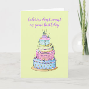 Carte Parties scintillant Anniversaire Gâteau Calories n