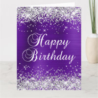 Parties scintillant Argent Purple Foil Gros annive