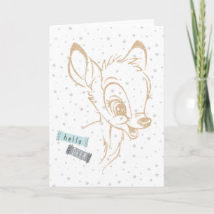 Carte Parties scintillant Bambi Outline - Hello Deer