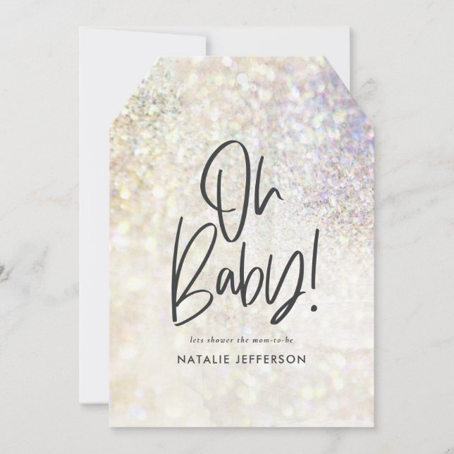 Carte Parties scintillant brillant classe oh bébé! (Devant)