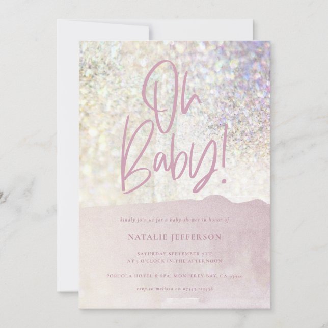 Carte Parties scintillant brillant classe oh bébé! (Devant)