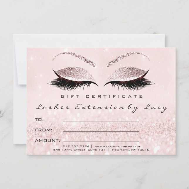 Carte Parties scintillant cadeau de certificat de maquil (Devant)
