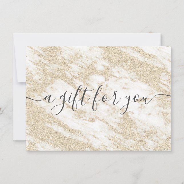 Carte Parties scintillant cadeau tendance en marbre blan (Devant)