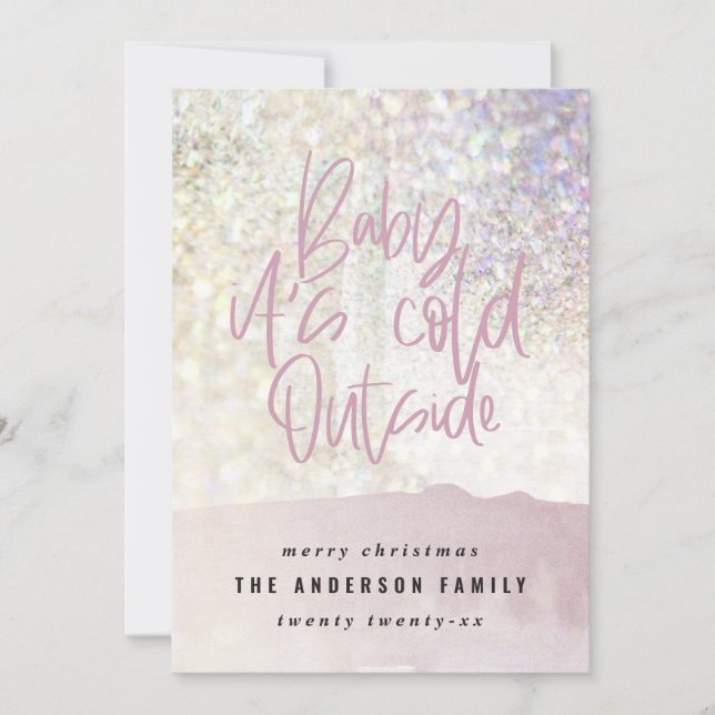 Carte Parties scintillant classe bébé son froid en dehor (Devant)