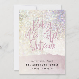 Carte Parties scintillant classe bébé son froid en dehor