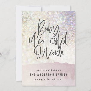 Carte Parties scintillant classe bébé son froid en dehor