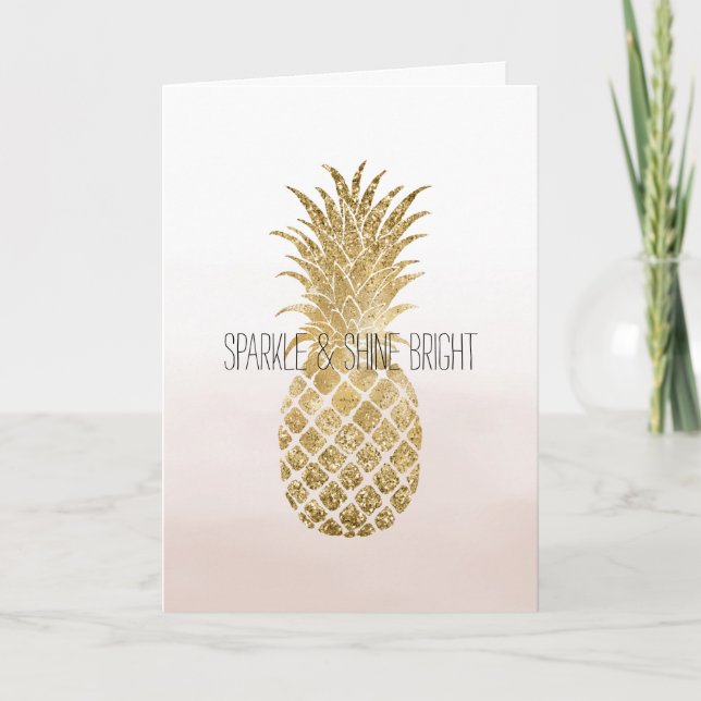 Carte Parties scintillant Crème de Pêche Glitzy ananas S (Devant)