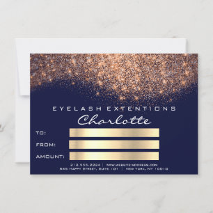 Carte Parties scintillant Cuivre bleu marine certificat 
