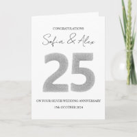 Parties scintillant d'argent 25e anniversaire mari