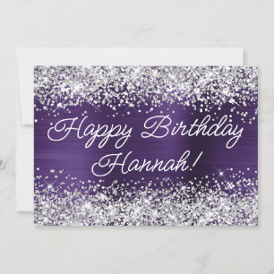 Carte Parties scintillant d'argent violet foncé huile Jo