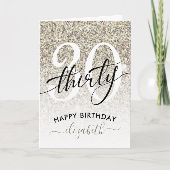 Carte Parties scintillant de crème 30e anniversaire (Devant)