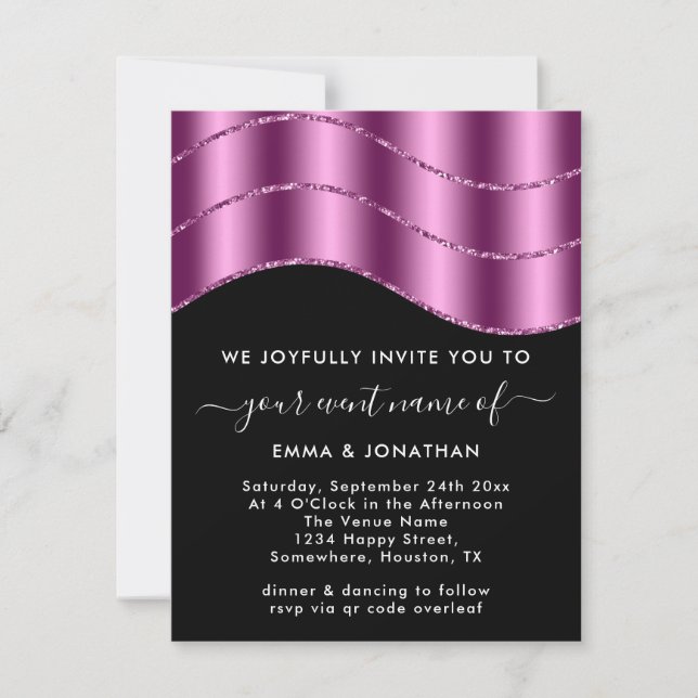 Carte Parties scintillant de Fête des mariées de Mariage (Devant)