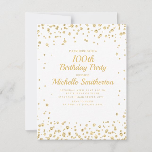 Carte Parties scintillant Diamond Or Blanc 100e annivers (Devant)