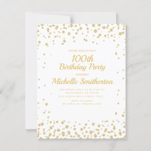 Carte Parties scintillant Diamond Or Blanc 100e annivers