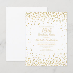 Carte Parties scintillant Diamond Or Blanc 18e anniversa