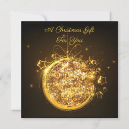 Carte Parties scintillant d'or ampoule de Noël élégant v